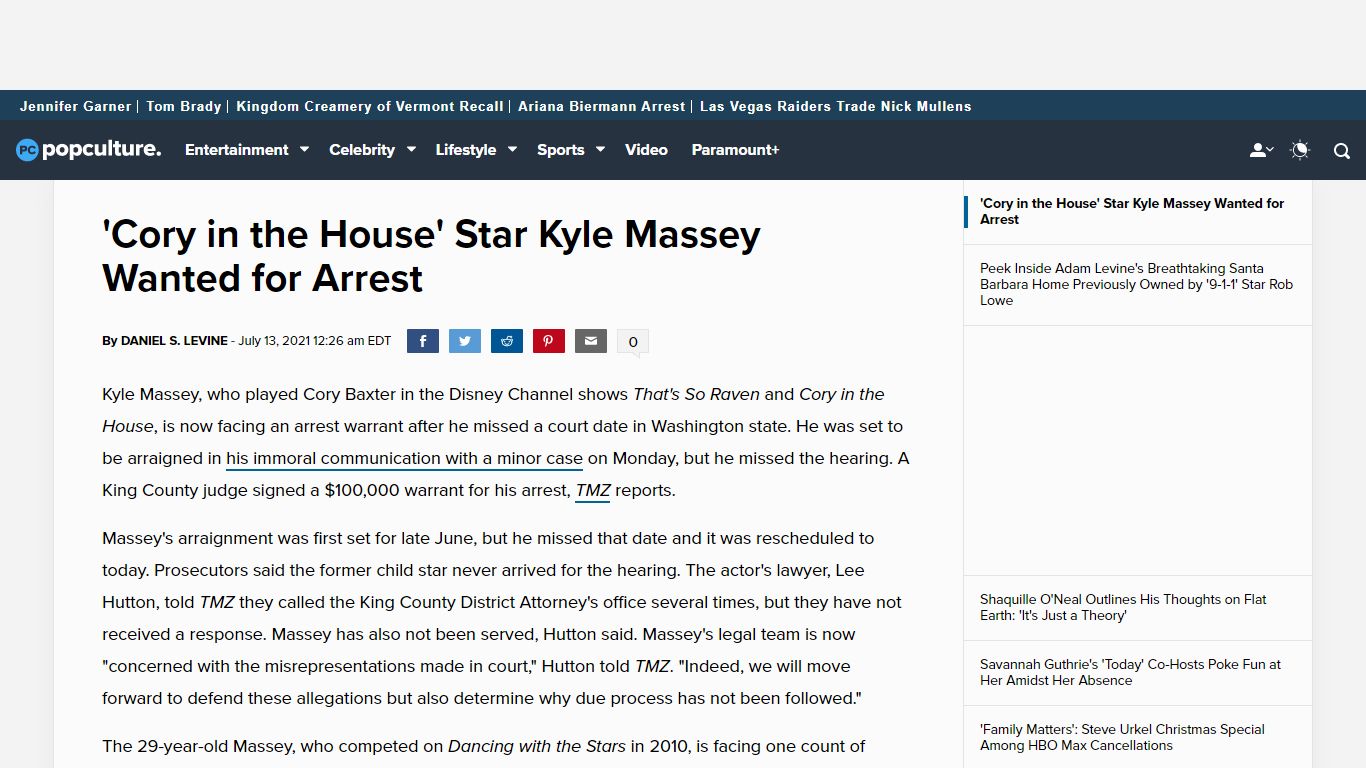 'Cory in the House' Star Kyle Massey Wanted for Arrest